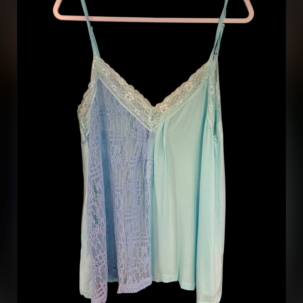 POL contrast Lace Tank Top NWOT